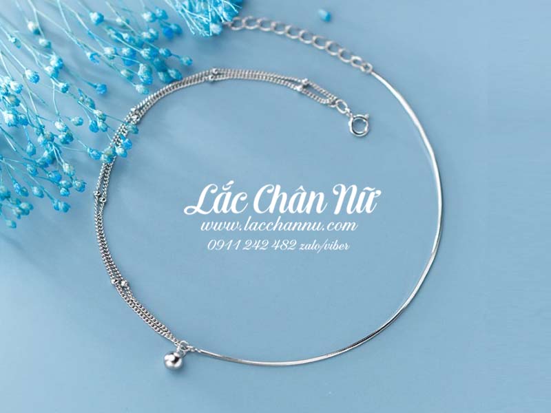 Lắc chân bạc nữ cao cấp cá tính LCBN194