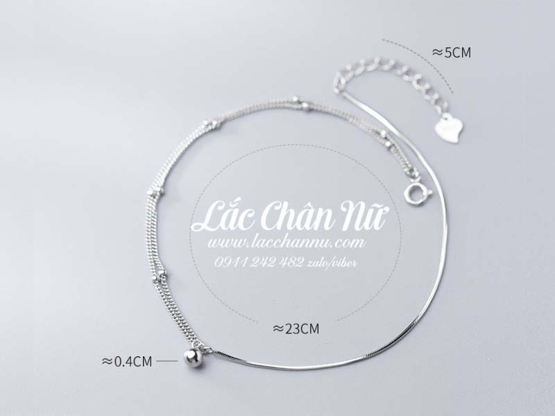 Lắc chân bạc nữ cao cấp cá tính LCBN194