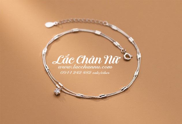 Lắc chân bạc nữ đơn giản đẹp LCBN268