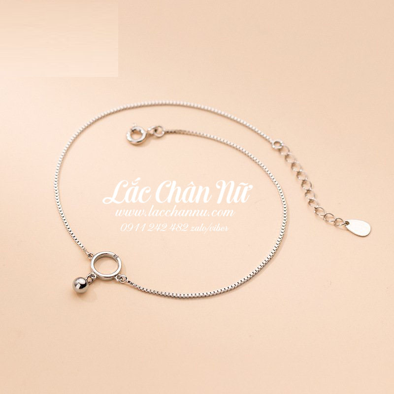 Lắc chân bạc nữ bi tròn LCBN271