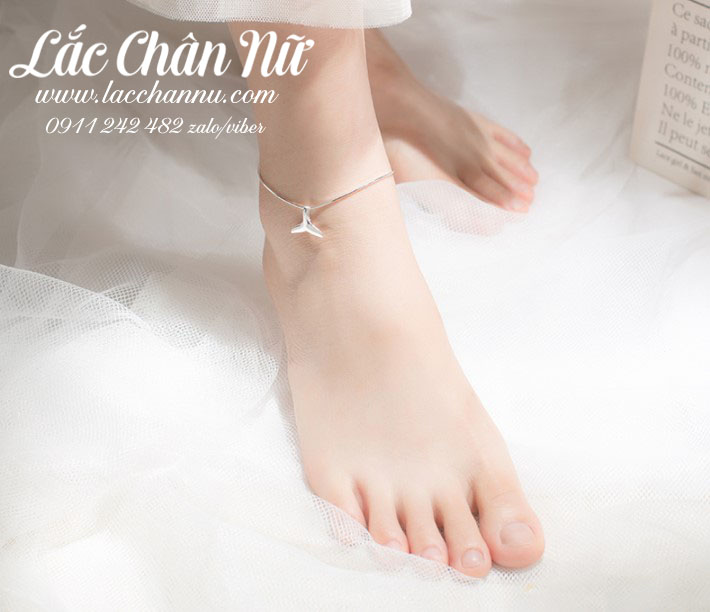 Lắc chân bạc nữ cá heo LCBN276