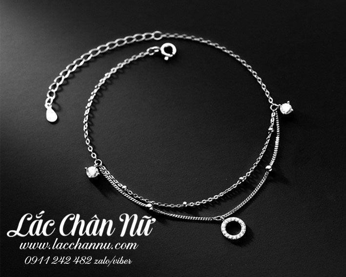 Lắc chân bạc nữ cá tính LCBN285