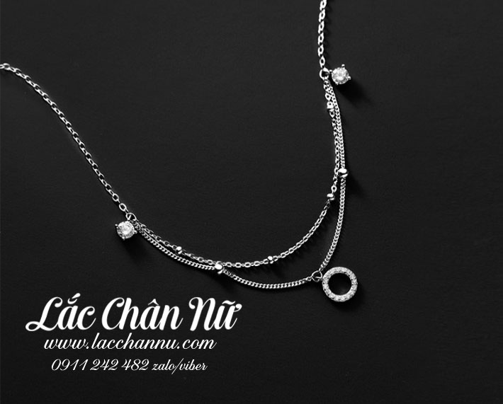 Lắc chân bạc nữ cá tính LCBN285