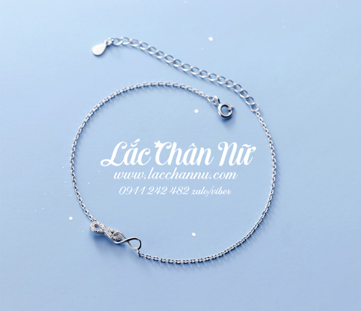 Lắc chân bạc nữ cao cấp hình vô cực LCBN238