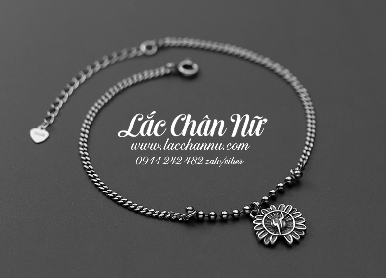 Lắc chân bạc nữ hoa cúc khuyết cánh Daisy cá tính LCBN224