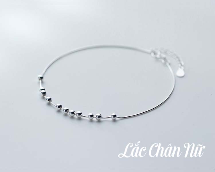 Lắc chân bạc nữ cao cấp bi tròn cá tính LCBN196