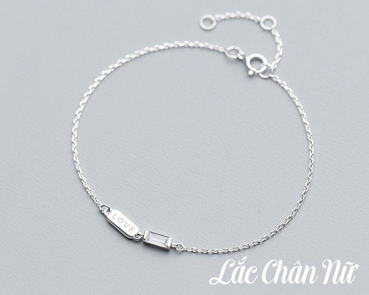 Lắc chân bạc nữ cao cấp chữ Love cá tính LCBN119