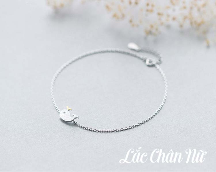 Lắc chân bạc nữ cao cấp hình cá heo dễ thương LCBN198