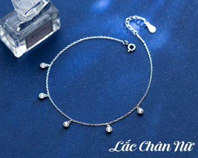 Lắc chân bạc nữ đính đá LCBN280