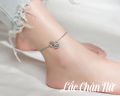 Lắc chân bạc nữ hoa cúc Daisies khuyết cánh cá tính LCBN222