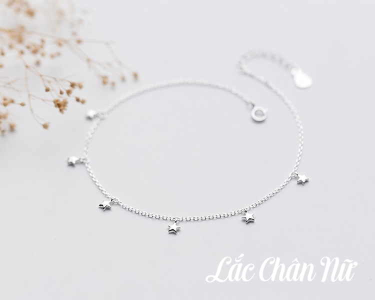 Lắc chân bạc nữ ngôi sao may mắn LCBN143